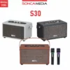 ACNOS Loa bluetooth mini karaoke di động SONCAMEDIA S30, Kèm 2 micro, Bảo hành 12 tháng