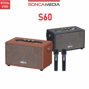 ACNOS Loa bluetooth mini karaoke di động SONCAMEDIA S60, Kèm 2 micro, Bảo hành 12 tháng