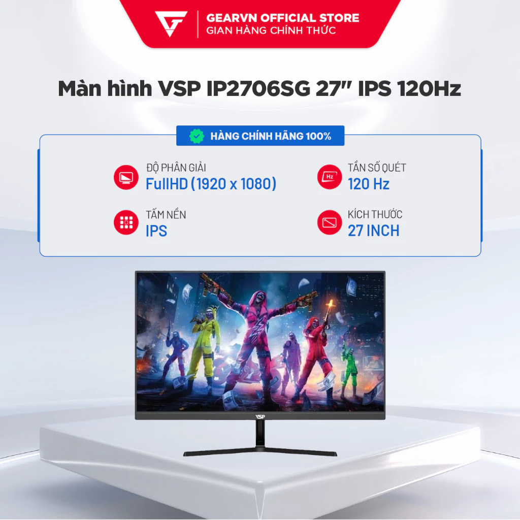 Màn hình VSP IP2706SG 27 inch IPS 120Hz - Bảo hành 36 tháng chính hãng - Màn hình văn phòng giá rẻ