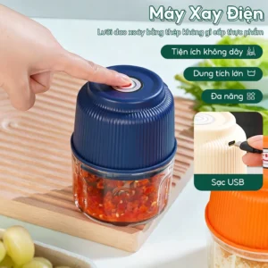 Máy xay mini đa năng không dây - Máy xay thịt, tỏi, ớt, rau củ mini cầm tay, sạc tích điện