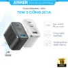 Củ sạc nhanh Anker Nano 70W | 3 cổng 2C1A sạc 3 thiết bị cùng lúc | Dành cho Samsung - iPhone 15/16 - Macbook - A121A