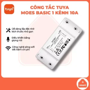 Công tắc Moes Tuya Basic 1 kênh wifi, công tắc hẹn giờ thông minh, ra lệnh bằng giọng nói