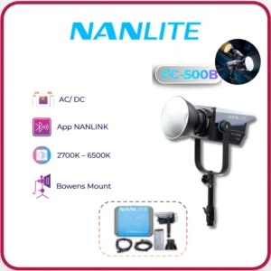 NANLITE FC-500B - Đèn LED Bi-Color, 2700-6500K, CRI 96, Ánh Sáng Mạnh Cho Studio
