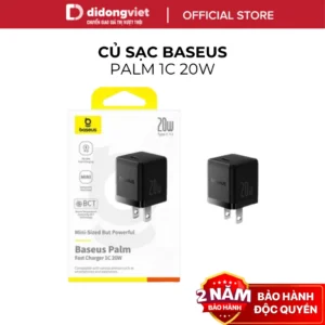 Củ Sạc Nhanh Nhỏ Gọn Baseus Palm 1C 20W - Siêu Nhỏ Gọn, Chuẩn PD - Hàng Chính Hãng