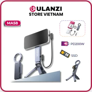 ULANZI MA58 - Giá Đỡ Điện Thoại Kiêm Hộp SSD 2in1 MagSafe, USB 3.2 Gen 2, Sạc Nhanh 100W