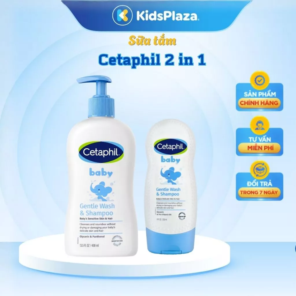 Sữa tắm gội toàn thân Cetaphil Baby 2 In 1 230ml/ 400ml - Kids Plaza