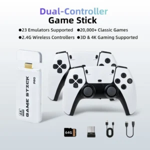 Máy Chơi Game Cổ Điển GOOJODOQ Cắm Là Chơi, 20.000+ Game, Hỗ Trợ 4K, Chơi Đôi Cực Vui