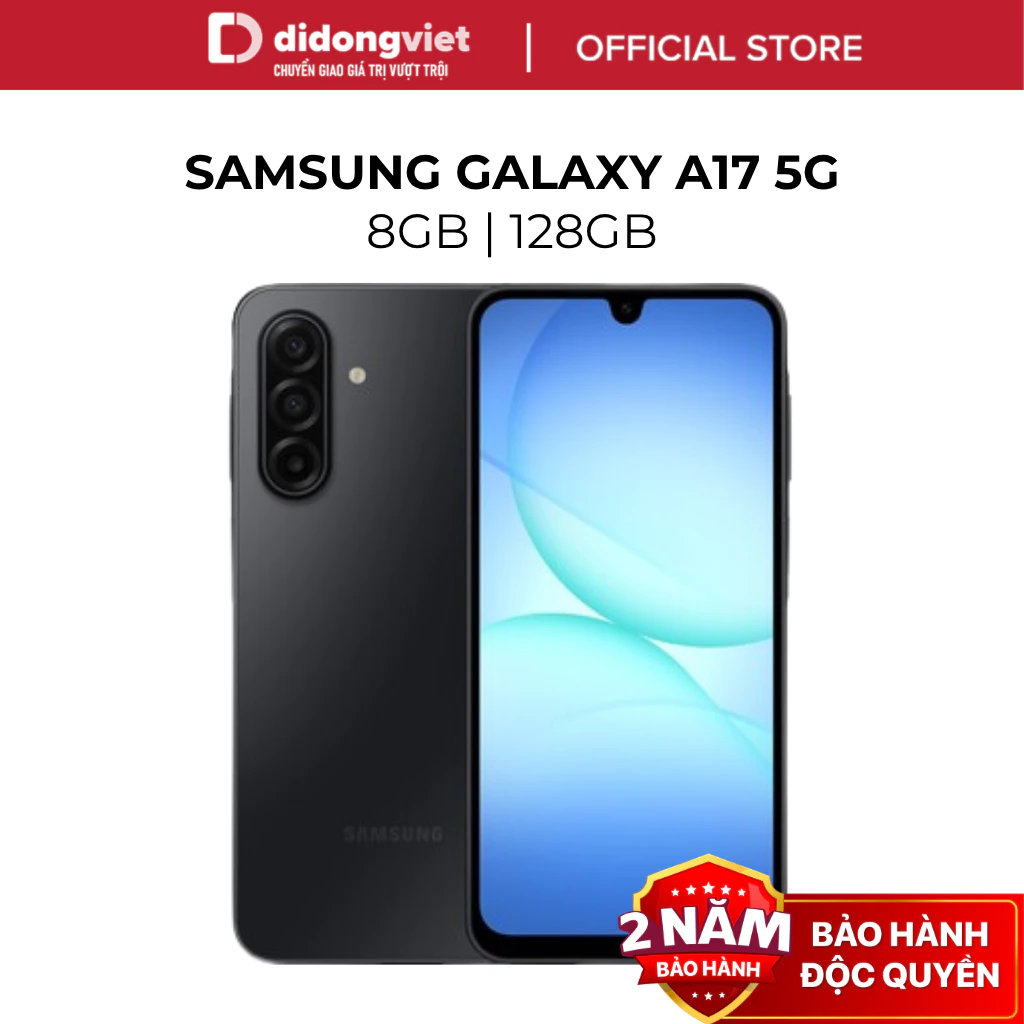 Điện Thoại Samsung Galaxy A17 5G 8GB | 128GB - Màn hình 6,7" 90Hz, 5000mAh - Hàng Chính Hãng