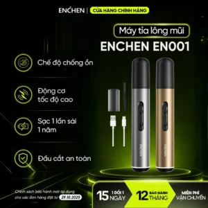 Máy tỉa lông mũi Enchen EN001 sạc pin Type-C đầu cạo tròn ẩn tháo rời, động cơ mạnh mẽ giảm ồn
