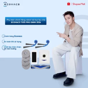 Phụ kiện chính hãng cho Ecovacs T50S PRO OMNI | Chổi cạnh | Chổi chính | Giẻ lau | Bộ lọc | Túi rác