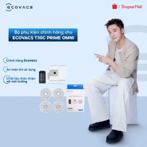 Hộp phụ kiện chính hãng cho Ecovacs T30C Prime Omni DKT070194 |Bộ lọc bụi, túi đựng rác, tấm lau nhà
