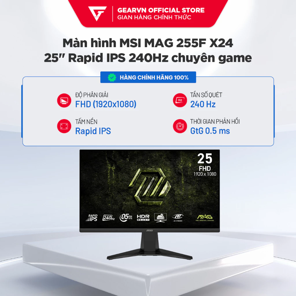 Màn hình MSI MAG 255F X24 25 inch chuẩn Esports Rapid IPS 240Hz chuyên game - Bảo hành 36 tháng
