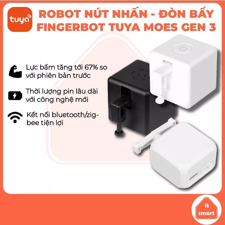 Robot nút nhấn, công tắc fingerbot Tuya Moes thế hệ thứ 3, switchbot, robot đòn bẩy Home Assistant