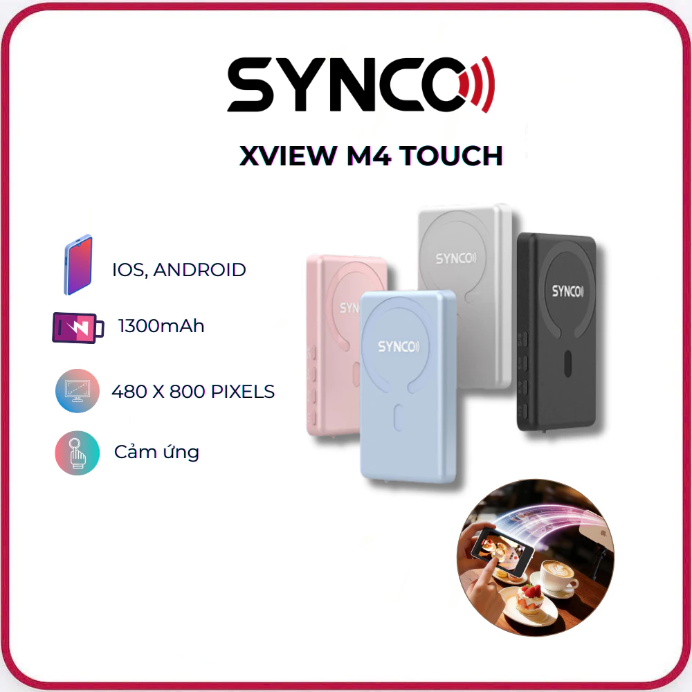 SYNCO XVIEW M4 TOUCH - Màn Hình Phụ Từ Tính Cảm Ứng Hỗ Trợ Selfie, Livestream, Quay Vlog