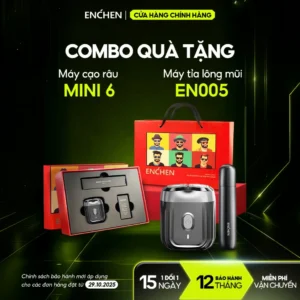 Set quà tặng máy cạo râu Enchen Mini6 & máy tỉa lông mũi EN005, hộp quà kèm túi xách