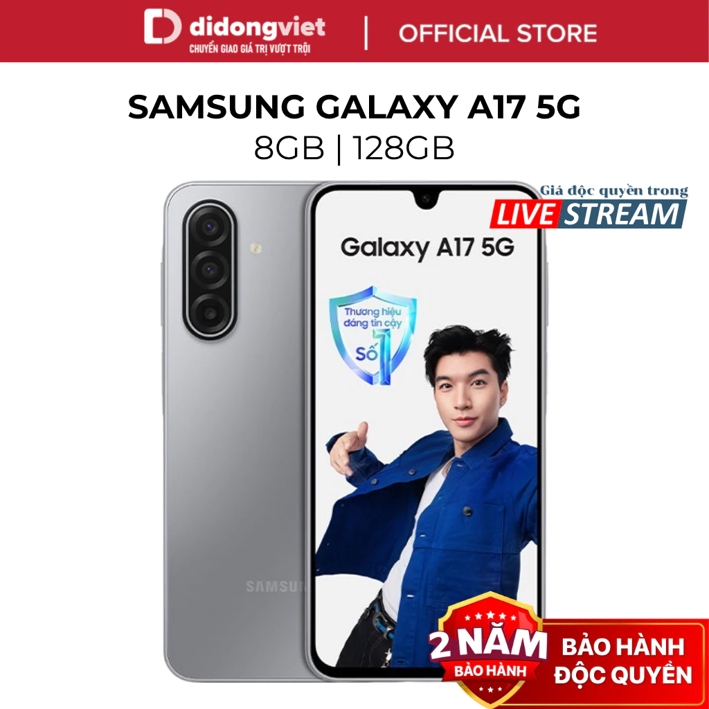 (KOL) Điện Thoại Samsung Galaxy A17 5G 8GB | 128GB - Màn hình 6,7" 90Hz, Exynos 1330, 5000mAh - Hàng Chính Hãng