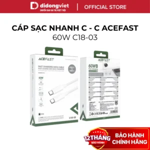 Cáp Sạc Nhanh Type-C To Type-C 60W Acefast C18-03 - 1.2M, Vỏ Dù Siêu Bền - Hàng Chính Hãng