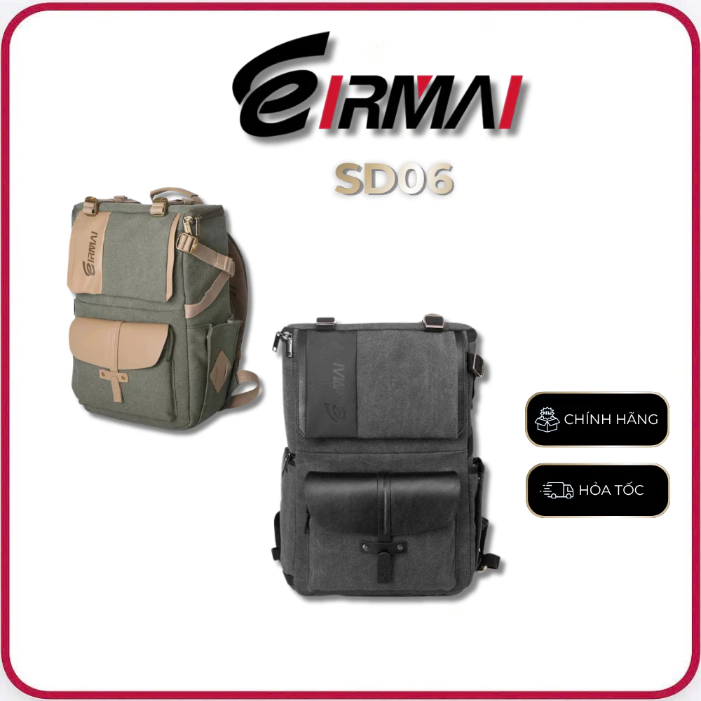 EIRMAI SD06 - Balo Chống Sốc Chông Nước Có Ngăn Chia Đệm Đựng Máy Ảnh, Drone, Laptop 15 Inch