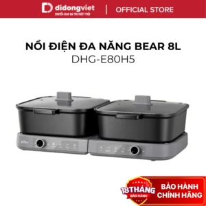 Nồi Điện Đa Năng 8L Bear DHG-E80H5 (HP-5H80M47) - 2100W, Khay Tháo Rời, Chống Dính - Hàng Chính Hãng