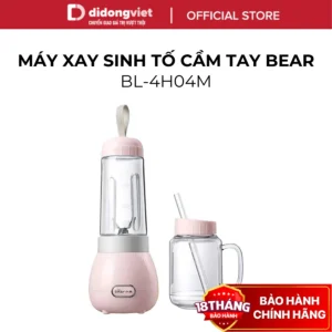 (KOL) Máy Xay Sinh Tố Cầm Tay 0.4L Bear LLJ-C04W1 (BL-4H04M) - 150W, 2 Cối Xay Đá Viên - Hàng Chính Hãng
