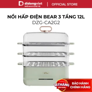 Nồi Hấp Điện 3 Tầng 12L Đa Năng Bear DZG-CA2G2 (EFS-4H27E) - Khây Hấp Bằng Thép - Hàng Chính Hãng