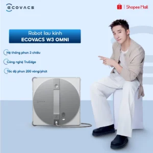 [KOLs] Ecovacs Winbot W3 Omni Robot lau kính | Lực hút 10.000Pa | Trạm sạc đa năng | BH 12 tháng