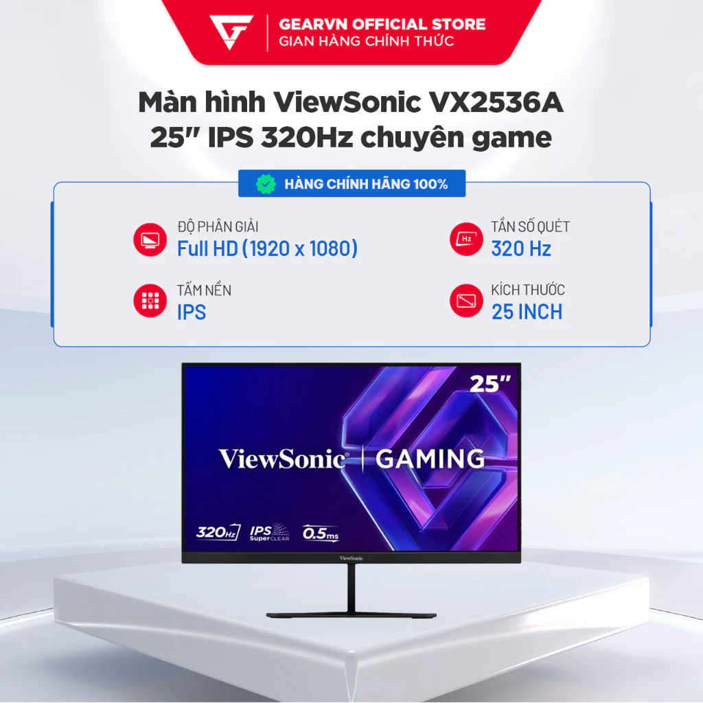 Màn hình ViewSonic VX2536A 25 inch IPS 320Hz chuyên game BH 36 tháng
