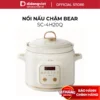 Nồi Nấu Chậm Bear DDG-E20M1 (SC-4H20Q) - 2L 175W, Lòng Gốm Sứ, 6 Chế Độ Tích Hợp - Hàng Chính Hãng