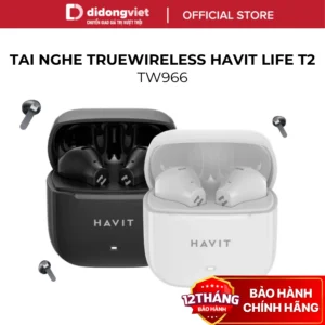 [ĐỘC QUYỀN] Tai nghe True Wireless Havit Life T2 TW966 - 4 Mic ENC, Chống Ồn, Bluetooth 6.0, Pin 25H - Hàng Chính Hãng