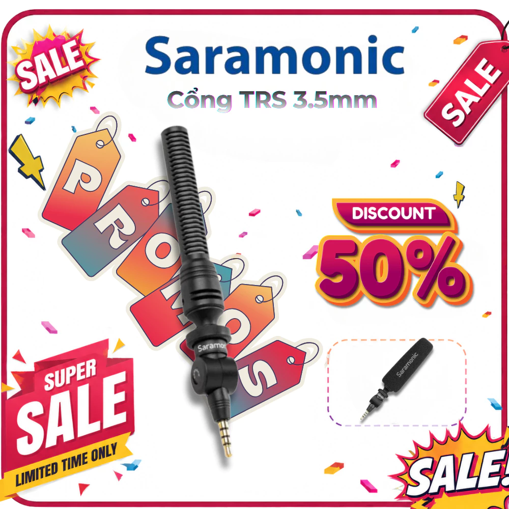 SARAMONIC SmartMic5 - Micro thu âm gắn trực tiếp vào máy ảnh/ máy quay (cổng TRS 3.5mm)