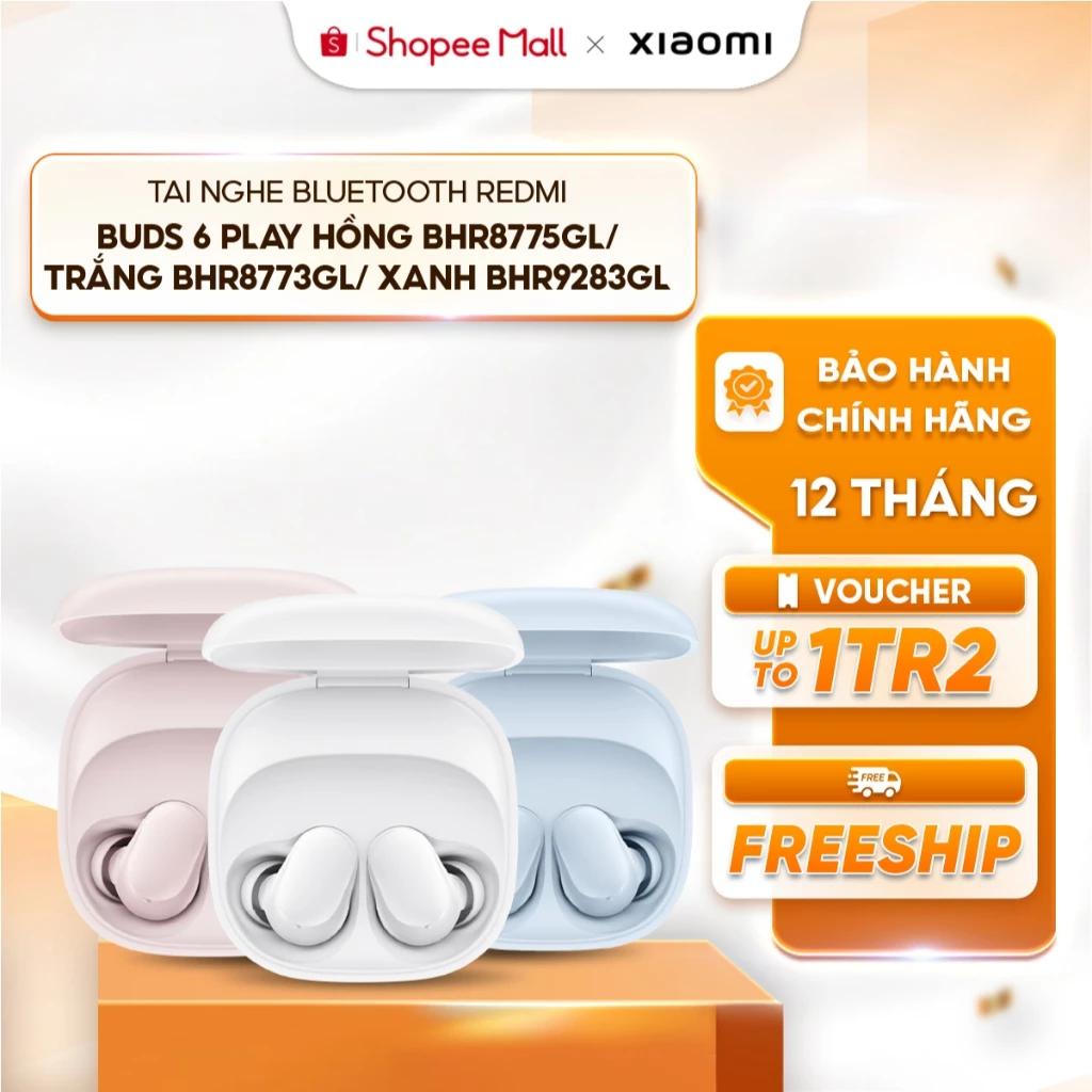 Tai Nghe Bluetooth Redmi Buds 6 PLay Hồng BHR8775GL/ Trắng BHR8773GL/ Xanh BHR9283GL