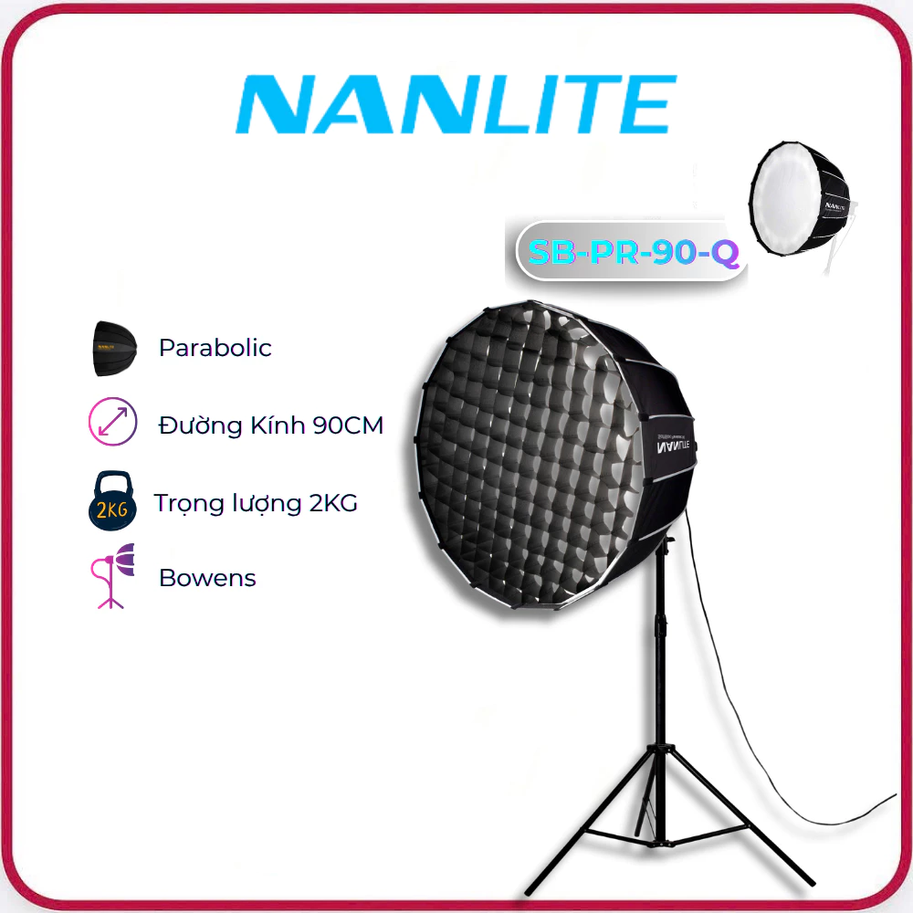 NANLITE SB-PR-90-Q Parabolic Softbox 90cm