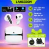 Tai Nghe Bluetooth Gaming Langsdom Theta, Bass trầm ấm, độ trễ cực thấp 50ms, Pin tổng 21h, míc ENC