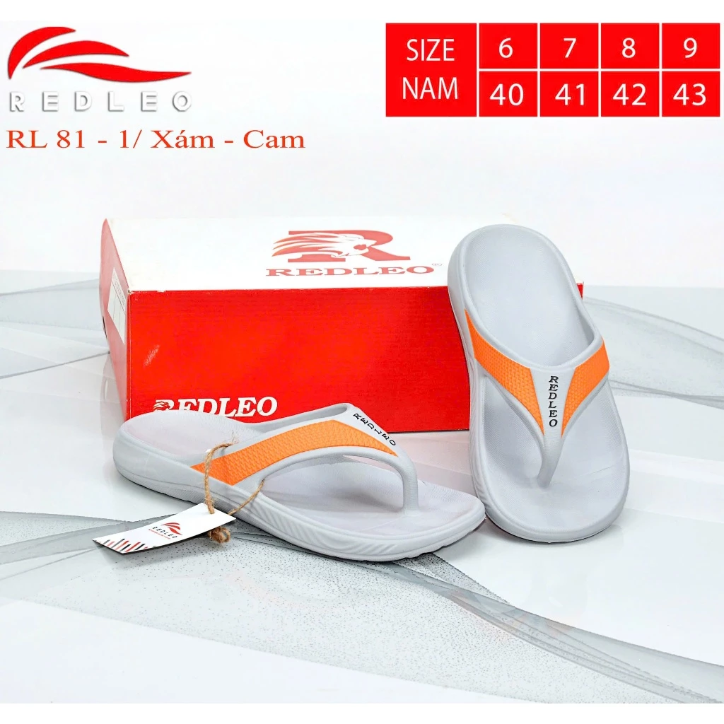 Dép kẹp xỏ ngón tông lào REDLEO RL81 đúc cao su EVA nguyên khối êm mềm nhẹ chống nước chống trơn trượt