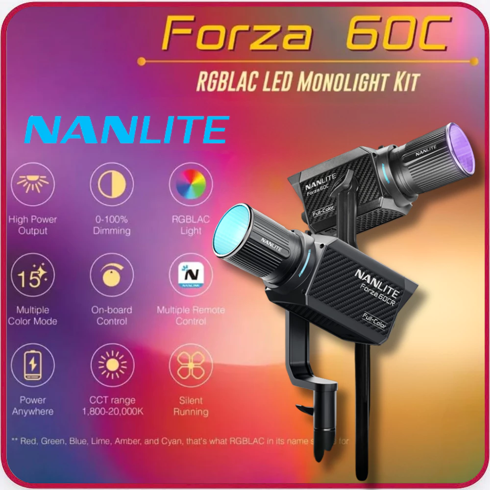NANLITE FORZA 60C RGBLAC - Đèn LED Nanlite Forza 60C RGBLAC 60W RGB Full Color 1800K-20000K