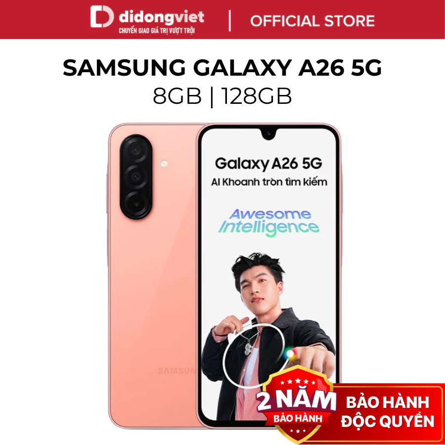 (KOL) Điện thoại Samsung Galaxy A26 5G 8G | 128GB - Màn hình 6,7" 120Hz, 5000mAh - Hàng Chính Hãng