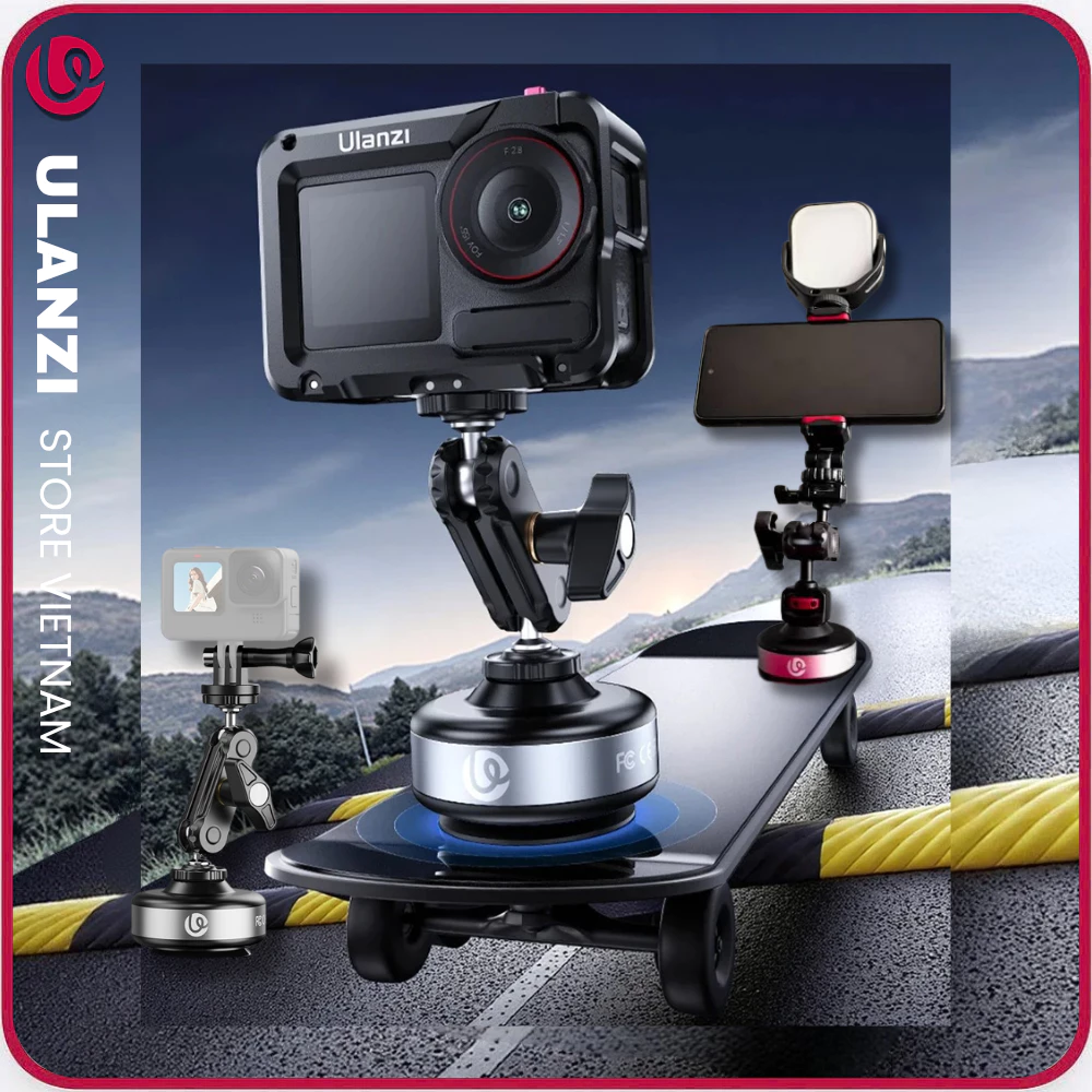 ULANZI SK-23 - Base Hít Điện Tử Gắn Action Cam / GoPro / Máy Ảnh - Hàng Chính Hãng