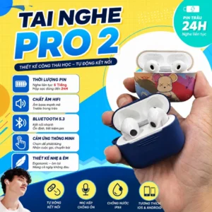 Tai Nghe Bluetooth Pro 2 ANC Chống Ồn Xuyên Âm Bluetooth 5.3 Popup Cảm Ứng Cho iPhone Android Định Vị Đổi Tên