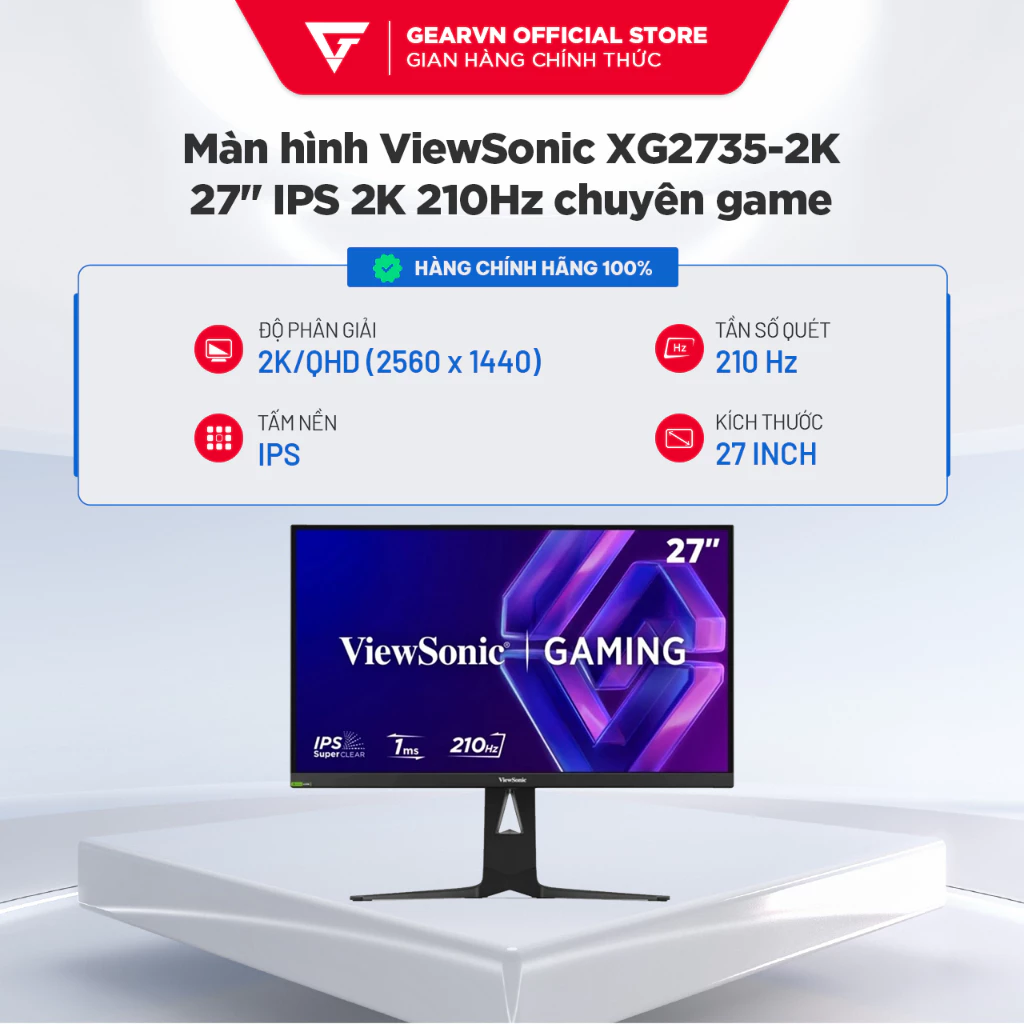 Màn hình ViewSonic XG2735-2K 27 inch IPS 2K 210Hz chuyên game BH 36 Tháng