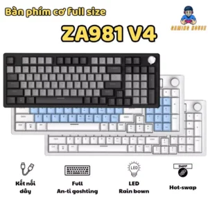 Bàn phím cơ Gaming ZA981 V4 - Núm kim loại - Full Anti-ghosting - Led RainBown - Red swtich