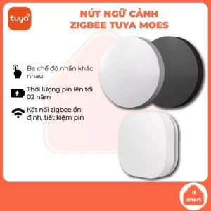 Công tắc ngữ cảnh zigbee Tuya Moes, kết hợp điều khiển đèn, quạt, rèm, hẹn giờ, nút nhấn ngữ cảnh