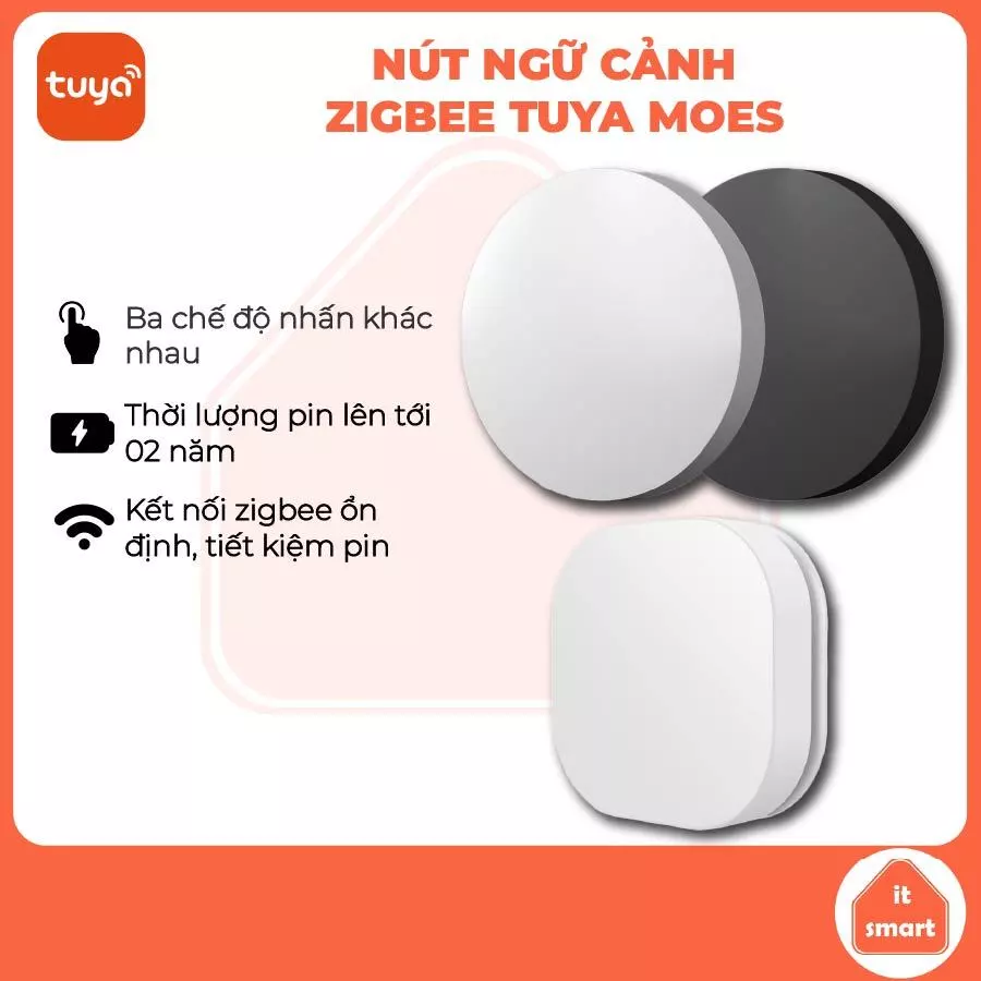 Công tắc ngữ cảnh zigbee Tuya Moes, kết hợp điều khiển đèn, quạt, rèm, hẹn giờ, nút nhấn ngữ cảnh
