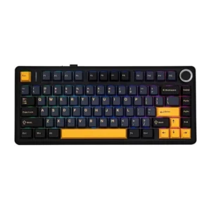 Keycap bàn phím 75 phím Đen vàng và Trắng Đen - PPT Double short - Keycap Aula f75