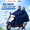 Áo Mưa Đi Xe Máy DIDOOGLT Phản Quang Có Kính Chắn Mưa Cho 1-2 Người Che Phủ Toàn Thân