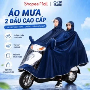 Áo Mưa Đi Xe Máy DIDOOGLT Phản Quang Có Kính Chắn Mưa Cho 1-2 Người Che Phủ Toàn Thân