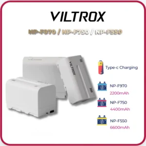 VILTROX NP-F970 / NP-F750 / NP-F550 Lithiumlon Battery Cho Đèn LED, Monitor, Tích Hợp Sạc Type-C