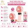 Quạt Cầm Tay Mini PTLUXURY Tích Điện ,Pin Sạc 10.000mAh,5 Tốc Độ Gió Có Dây Đeo Cổ,Đèn LED Hiển Thị Mẫu Mới