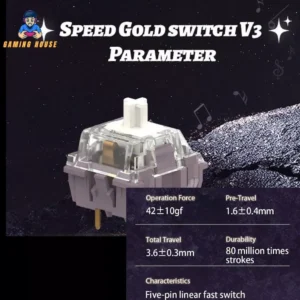 Combo Switch Bàn Phím Cơ Speed Gold Switch V3 Linear 5 Pin Hot Swap 42gf Gõ Mượt Gaming Độ Bền 80 Triệu Lần Nhấn