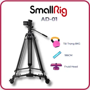 SmallRig AD-01 Heavy-Duty 3751B - Chân Máy Ảnh / Máy Quay Phim Chiều Cao 186CM, Tải Trọng 8KG