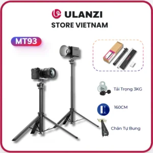 ULANZI MT93 - Chân Tripod Auto-Open, Ball Head Uka (T202) 160CM, Tải Trọng 3KG
